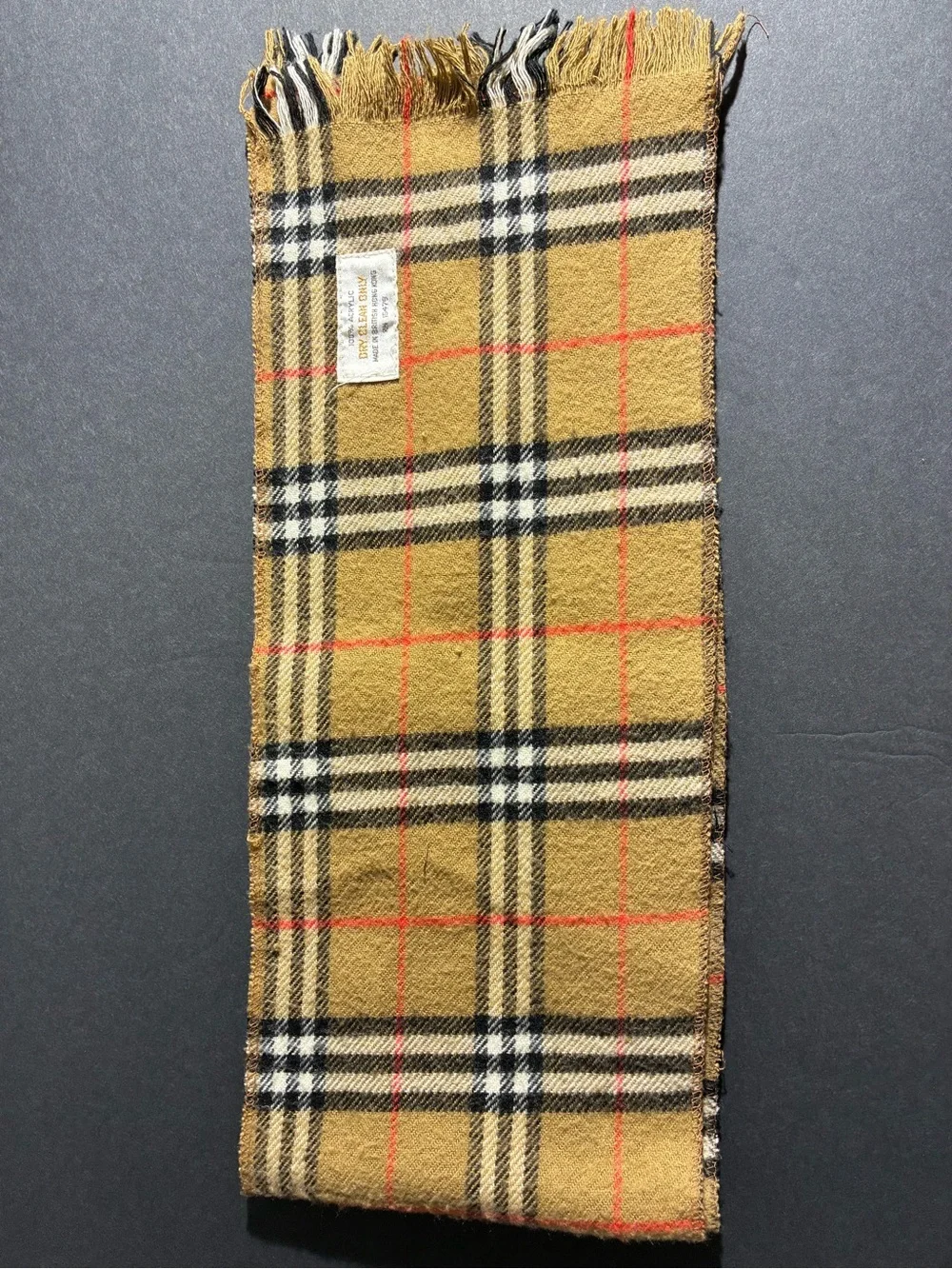 Y2K Burberry Esque Made In England Essential Plaid Themed Scarf